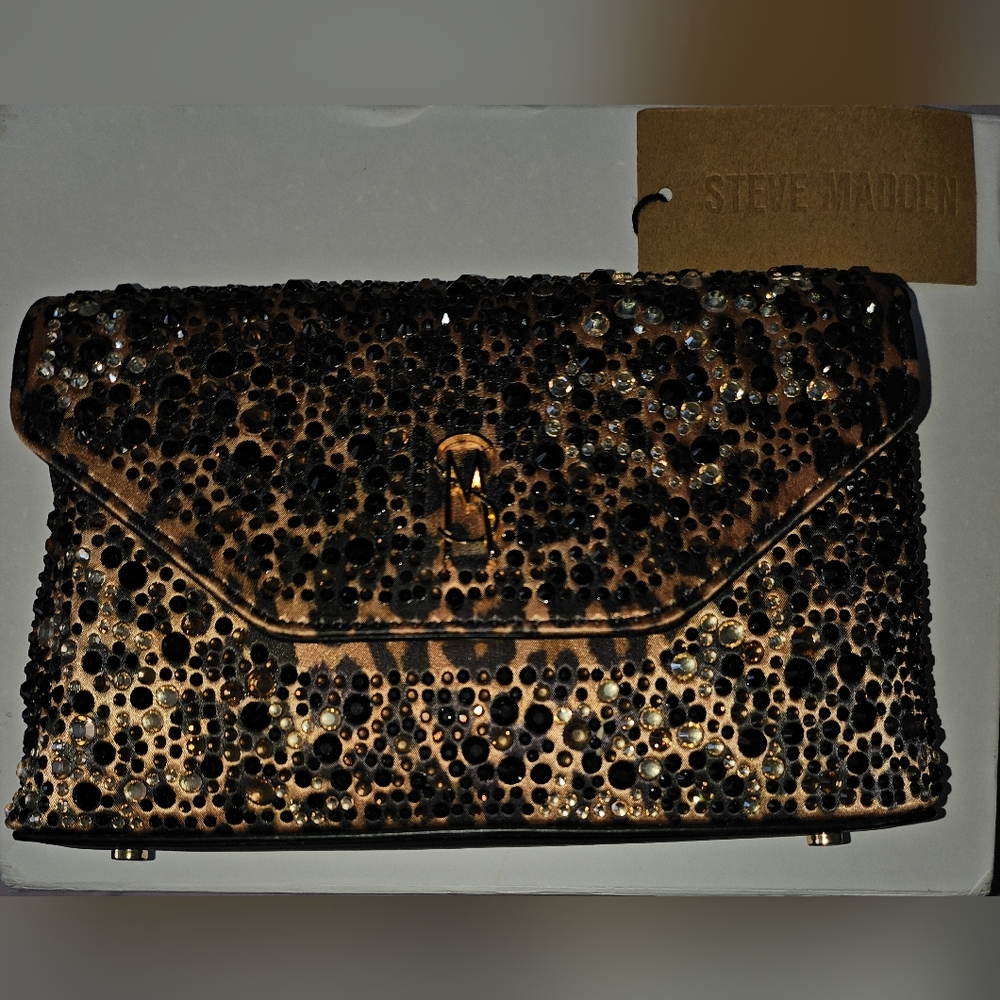 Steve Madden Black and Gold Clutch
